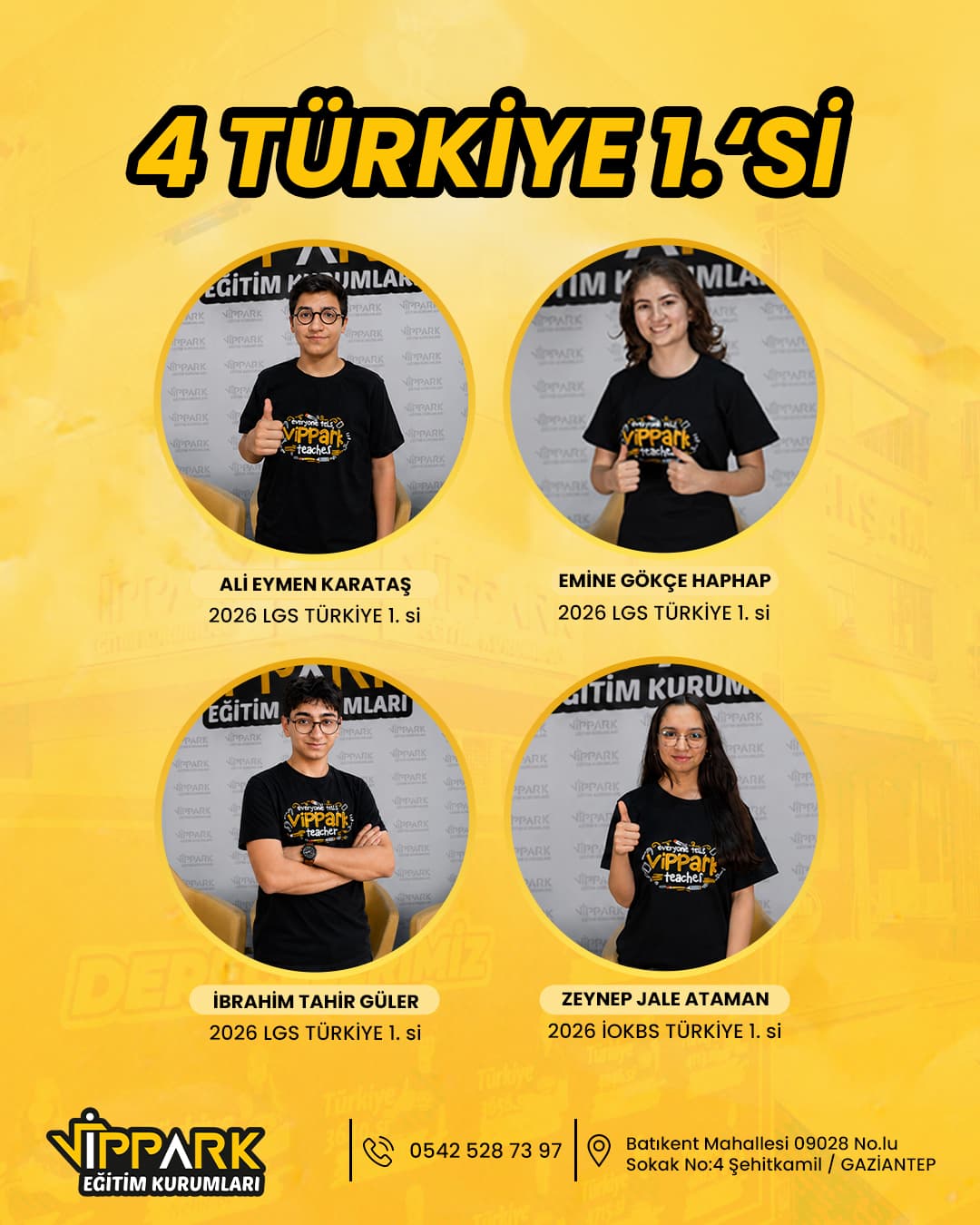 4 Türkiye 1.'si: LGS ve İOKBS Birincilerimiz